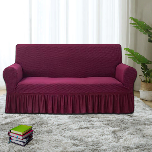 Turkish Style Mesh Sofa Covers ( MAHROON COLOR )