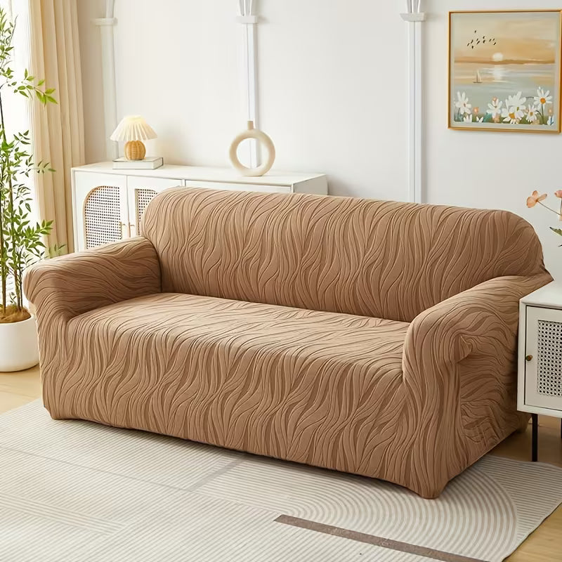 Floral Velvet Touch Sofa Cover ( COPPER COLOR )
