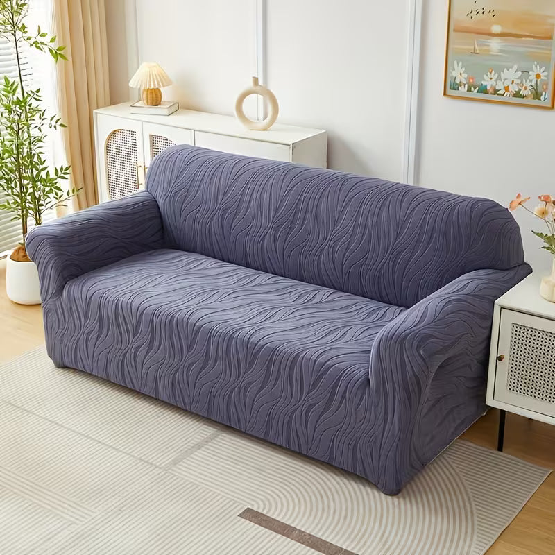 Floral Velvet Touch Sofa Cover ( GRAY COLOR )