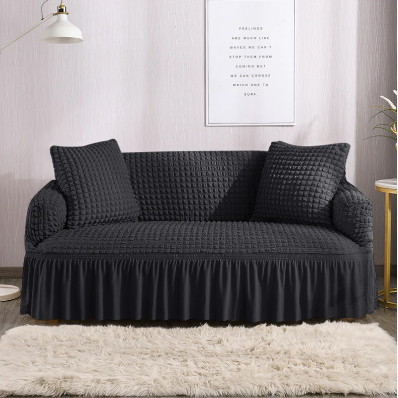 Bubble Turkish Sofa Cover - Black