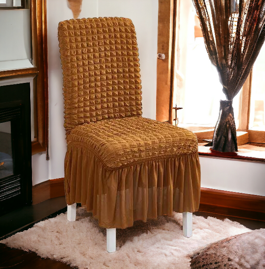 FRILL STYLE BUBBLE DINING CHAIR COVER ( COLOR COPPER )