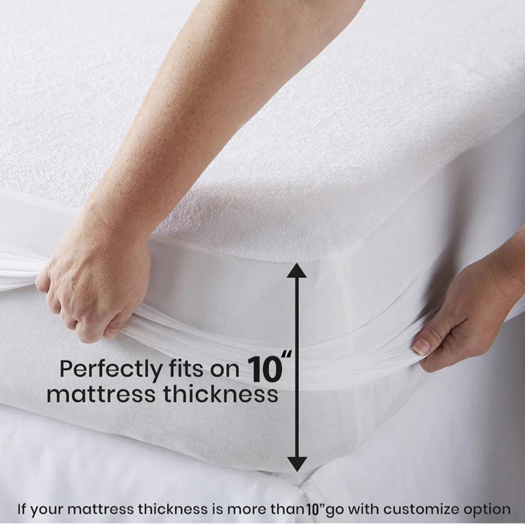 Solid Quilted 100% Waterproof Mattress Protector For Double Bed - Baby Pink