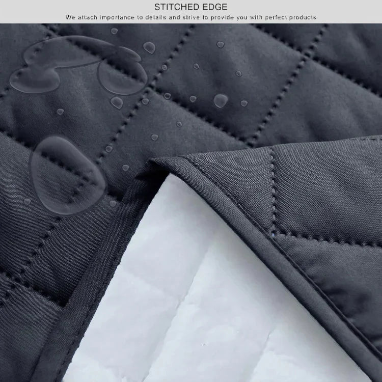 WATERPROOF COTTON QUILTED SOFA COVER - SOFA RUNNERS (Dark Grey)