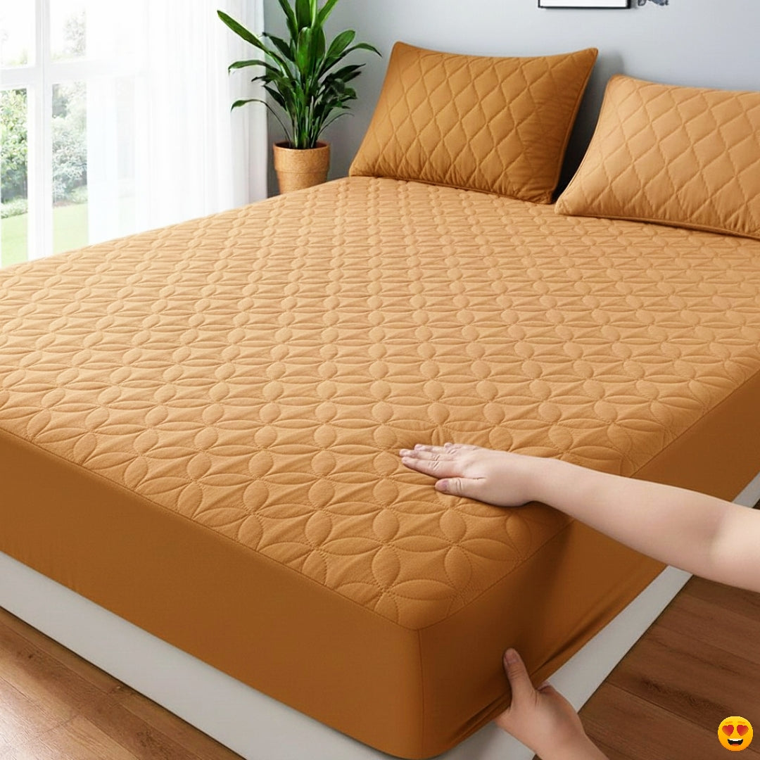 quilted whterproof matres cover ( COPPER COLOR ) (