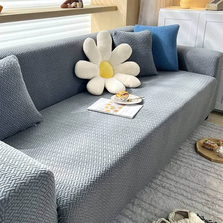 Jacquard Stripe Sofa Cover - Gray