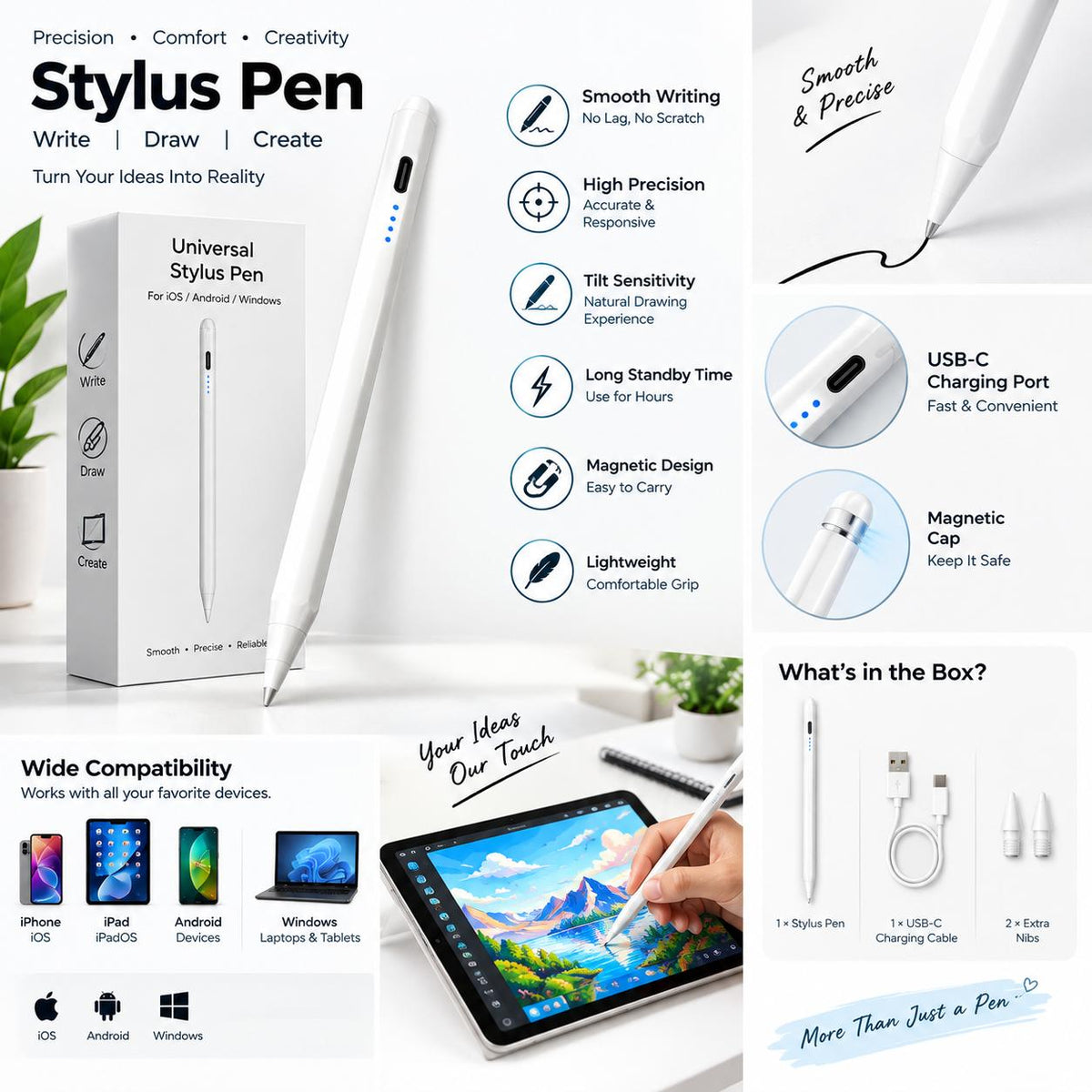 Universal Active Stylus Pen Touch Pen compatible for Android Windows ,