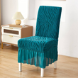 Wave Pattern Velvet Dinning Chair Covers ( Zinc color )
