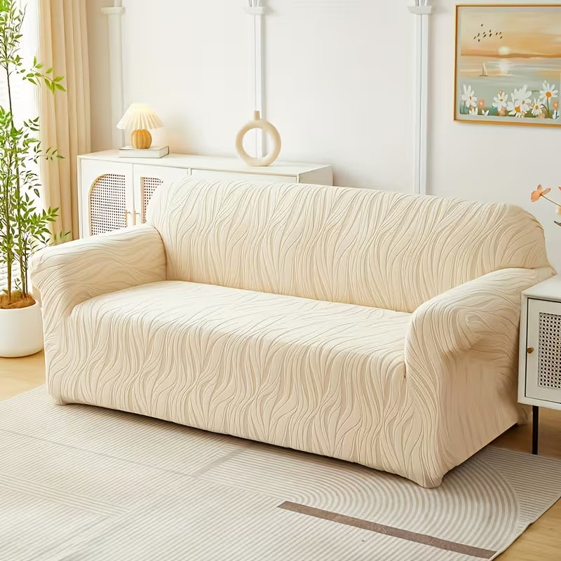 Floral Velvet Touch Sofa Cover ( GOLDEN COLOR )