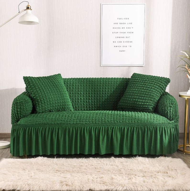 Bubble Turkish Sofa Cover - Parrot Green