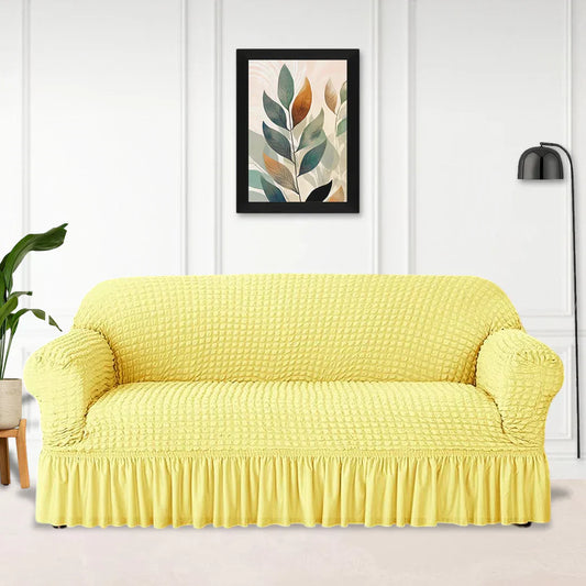 Bubble Turkish Sofa Cover - Yellow Beige