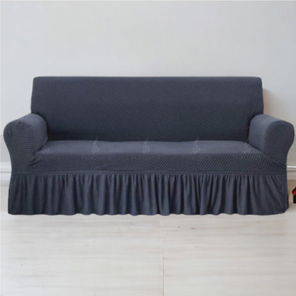 Frill Style Micro Mesh Sofa Cover (Grey Color)