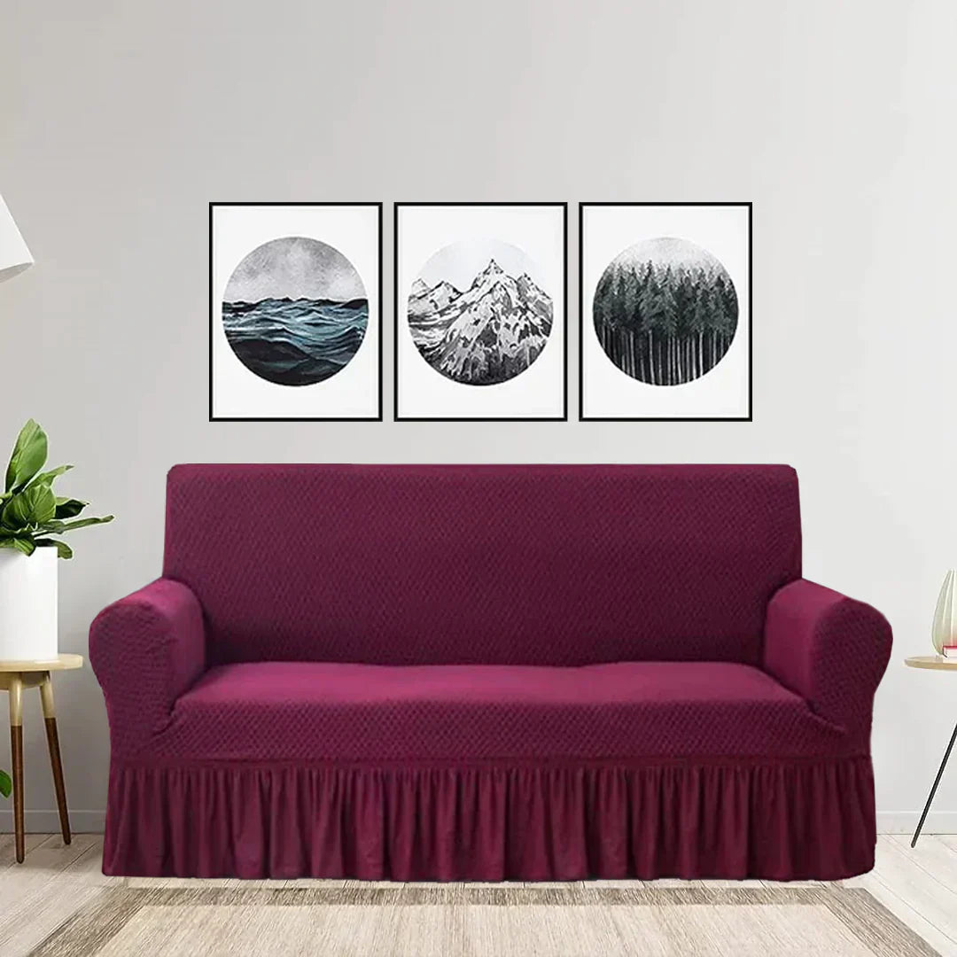 Turkish Style Sofa Covers - Hot Maroon