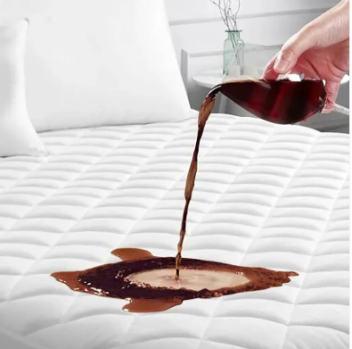 Ultra Soft Cotton Quilted 100% Waterproof Mattress Protector For Double Bed - Dark Brown