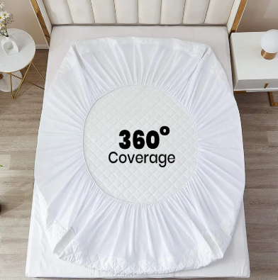 Ultra Soft Cotton Quilted 100% Waterproof Mattress Protector For Double Bed - Dark Brown