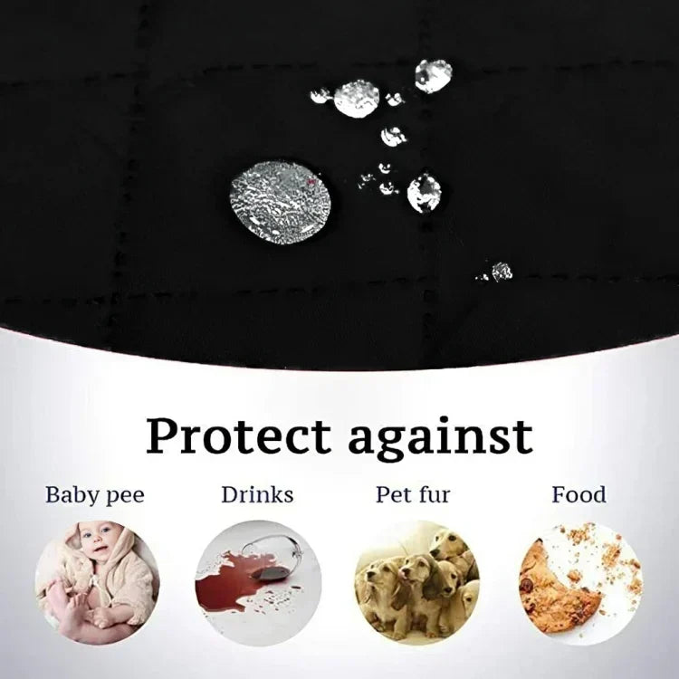 WATERPROOF COTTON QUILTED SOFA COVER - SOFA RUNNERS (Matt Black)