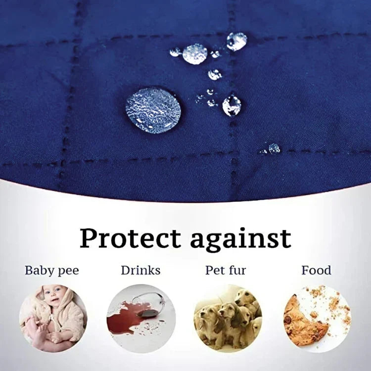 WATERPROOF COTTON QUILTED SOFA COVER - SOFA RUNNERS (Light Blue)