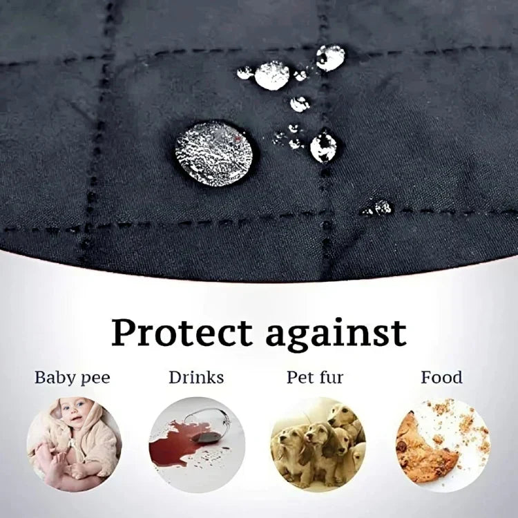 WATERPROOF COTTON QUILTED SOFA COVER - SOFA RUNNERS (Dark Grey)