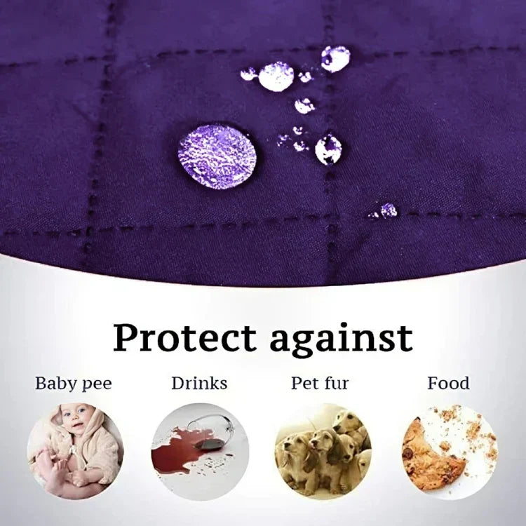 WATERPROOF COTTON QUILTED SOFA COVER - SOFA RUNNERS (Purple)