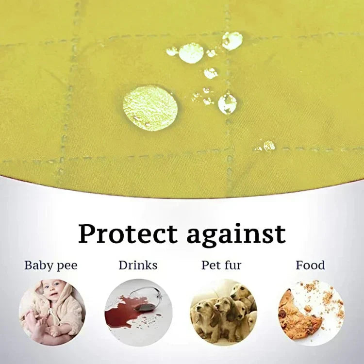 WATERPROOF COTTON QUILTED SOFA COVER - SOFA RUNNERS (Yellow Beige)