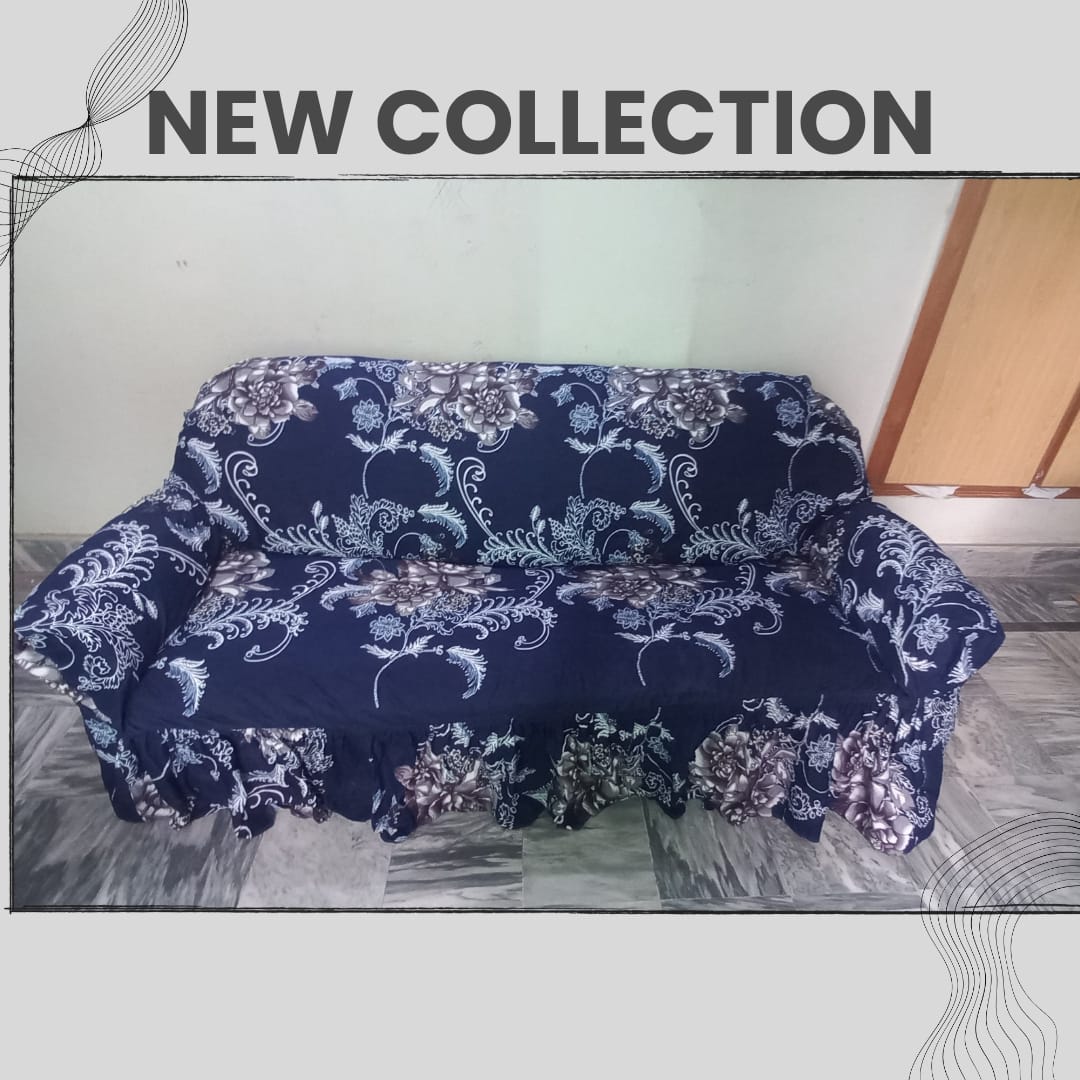 printed sofa cover ( blue )
