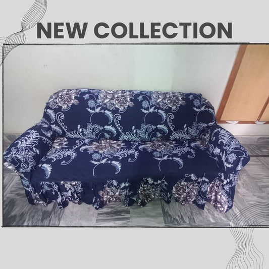 printed sofa cover ( blue )