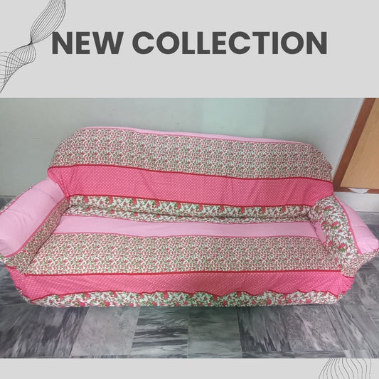 printed sofa cover ( pink )
