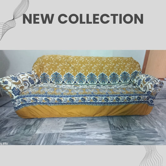 printed sofa cover ( golden )