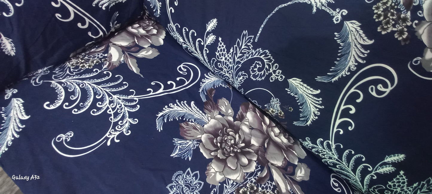 printed sofa cover ( blue )