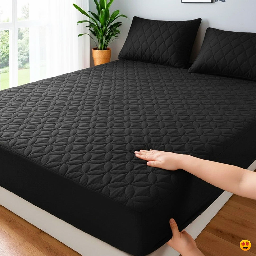 quilted whterproof matres cover ( BLACK COLOR )