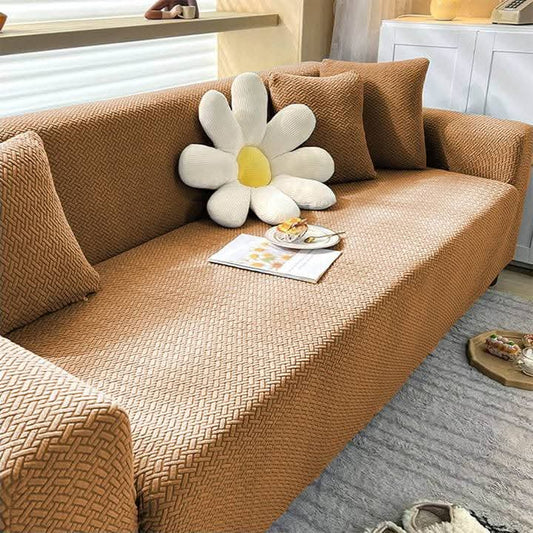Jacquard Stripe Sofa Cover - Copper