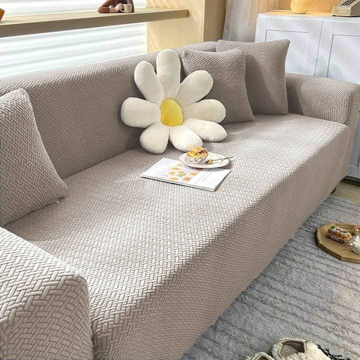 Jacquard Stripe Sofa Cover - mouse