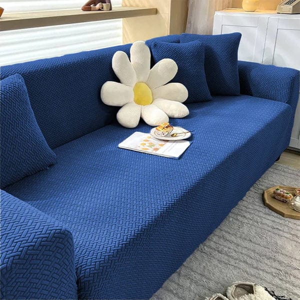 Jacquard Stripe Sofa Cover - Blue
