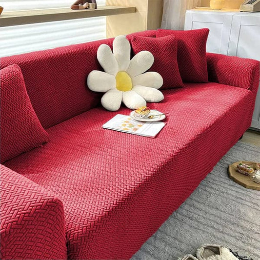 Jacquard Stripe Sofa Cover - (Mahroon with Friel )