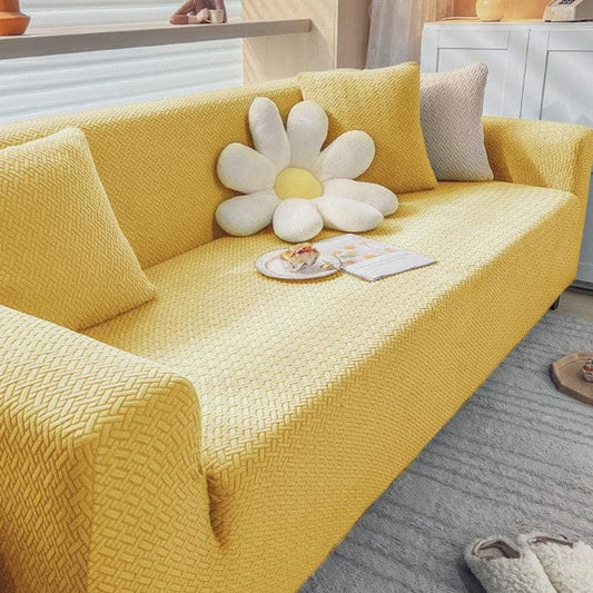Jacquard Stripe Sofa Cover - Golden