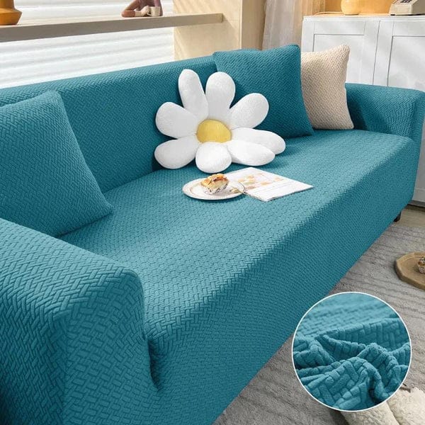 Jacquard Stripe Sofa Cover - zinc
