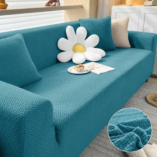 Jacquard Stripe Sofa Cover - zinc
