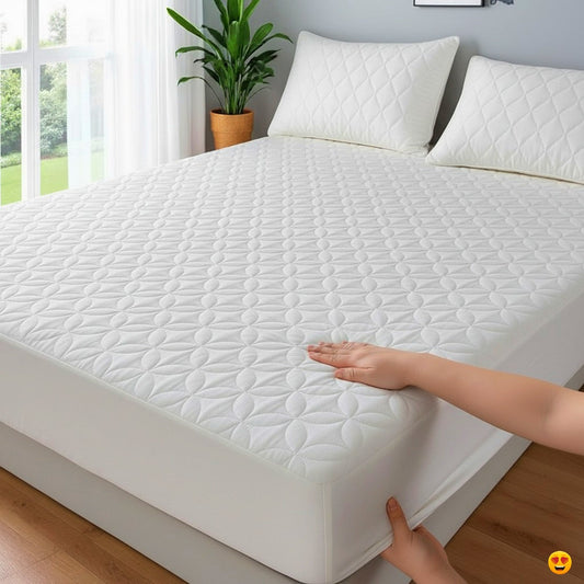 quilted whterproof matres cover ( WHITE COLOR )
