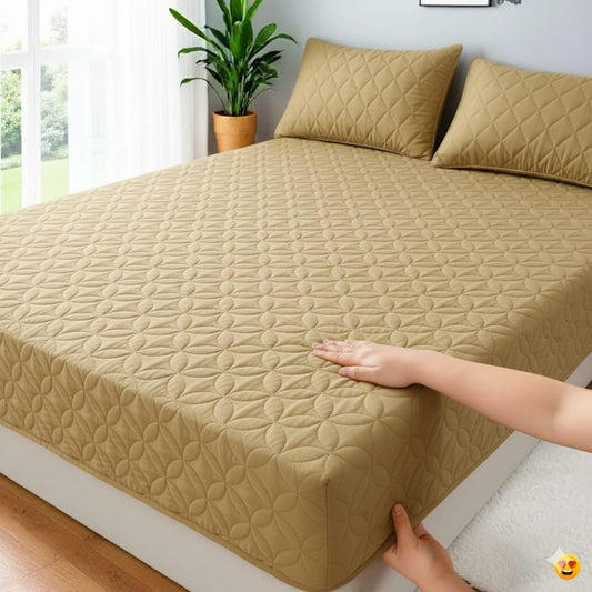 quilted whterproof matres cover ( GOLDEN COLOR )