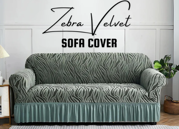 Zebra Velvet Sofa Covers green color